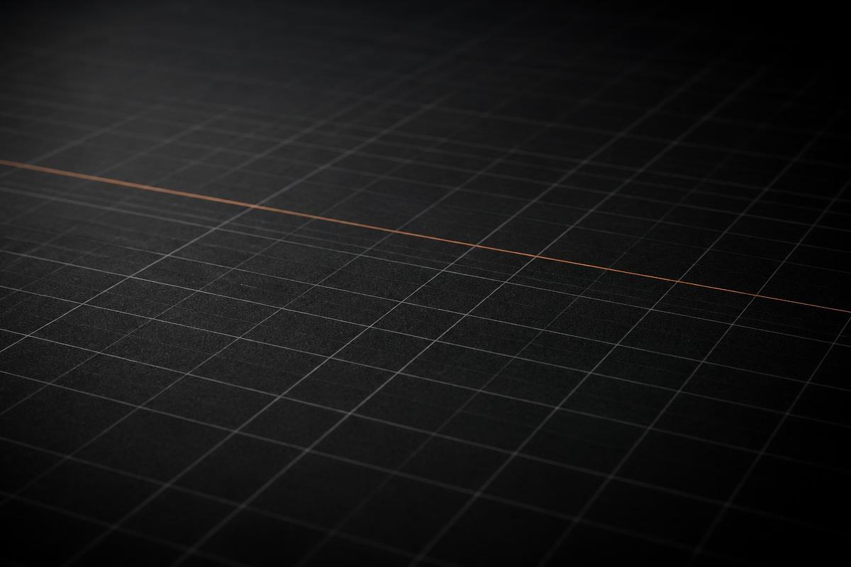 A fine grid with one line crossing it